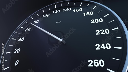Car Speedometer Macroplane Gaining Speed