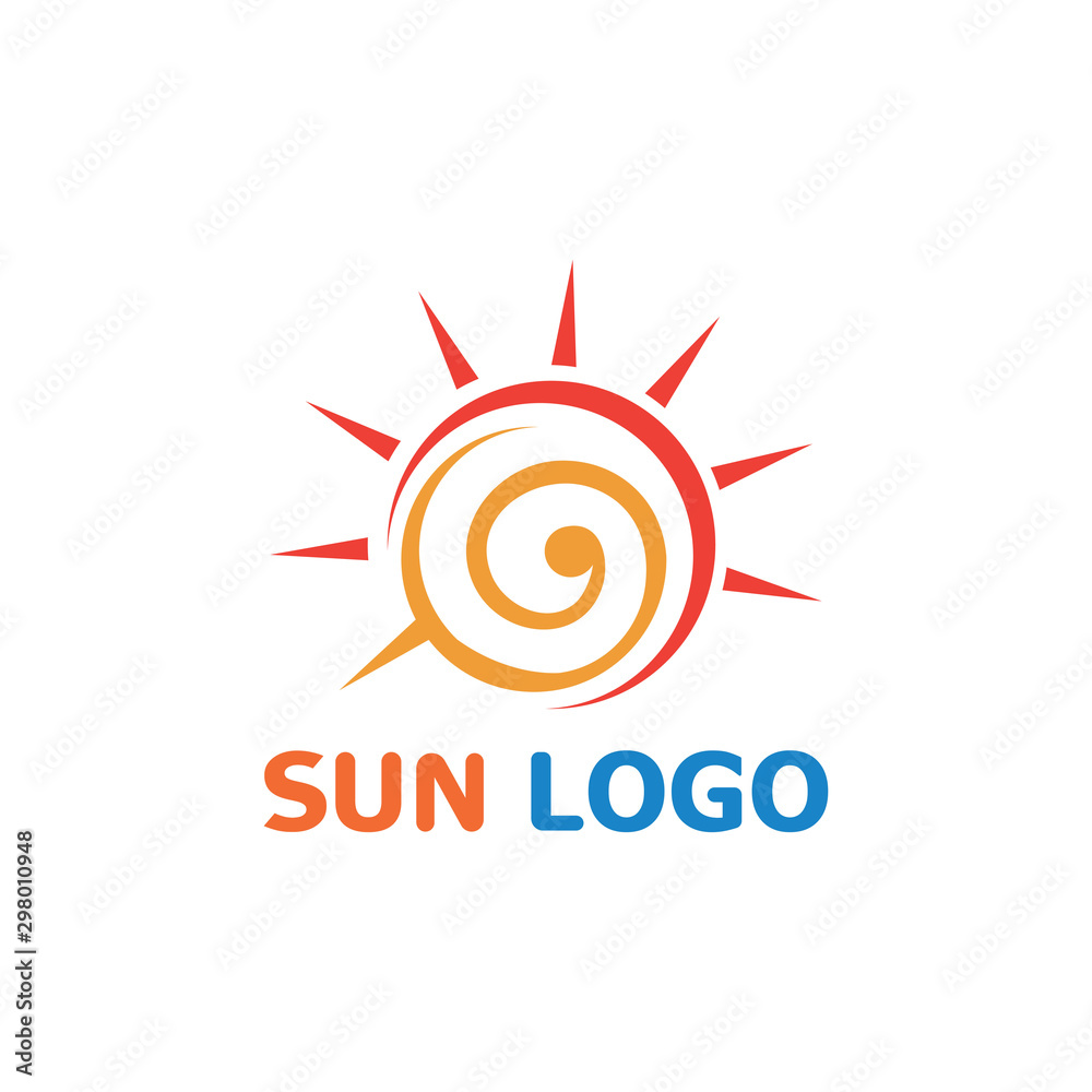 Sun Summer Logo Design illustration icon template Sun Summer Logo Design illustration icon template