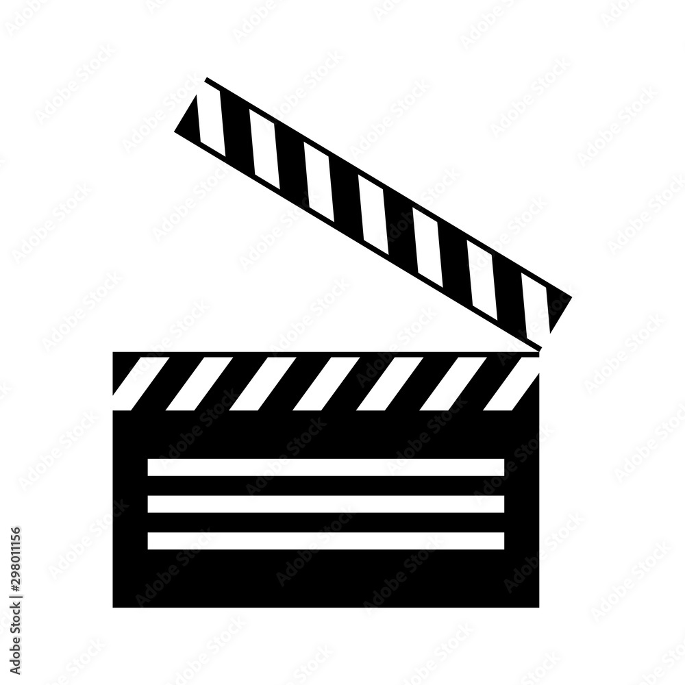 Clapper board vector icon. acting illustration symbol. cinema sign or logo.  Stock-Vektorgrafik | Adobe Stock