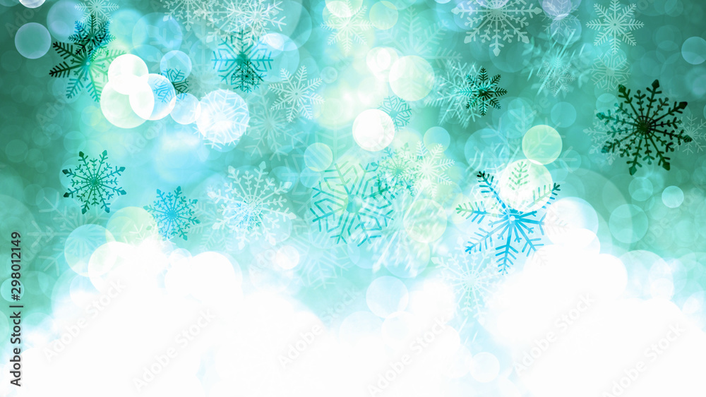 Fototapeta Christmas illumination and snowflake background