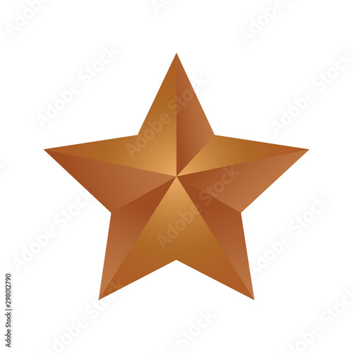 luxury bronze gradient star logo isolated on white background