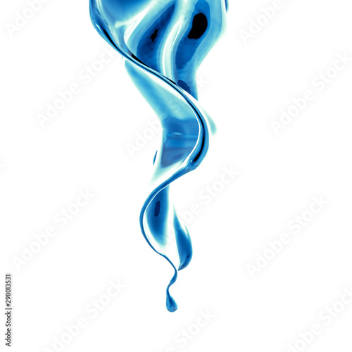 Splash fluid. 3d illustration, 3d rendering.