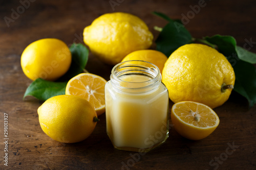 Homemade lemon curd in the jar