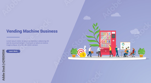 vending machine business perspective for website template or landing homepage banner - vector