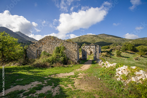 Obraz na płótnie In the abandoned village of Peritheia on Corfu Island w salonie