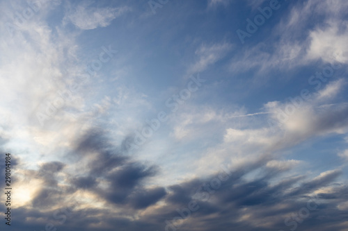 sky with white and gray clouds