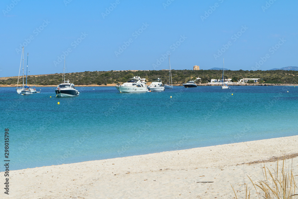 Playa de s'Alga coast, Espalmador, private island above Formentera