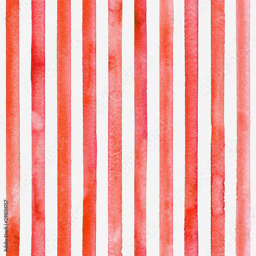 Carta da parati a righe - Carta da parati Watercolor stripe seamless pattern. Color stripes background
