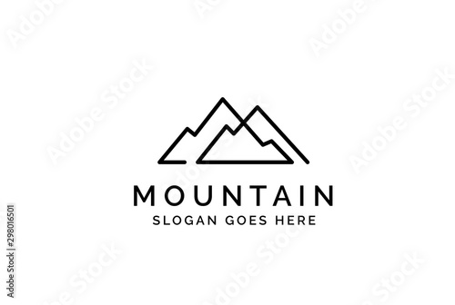 Simple modern mountain adventure logo design