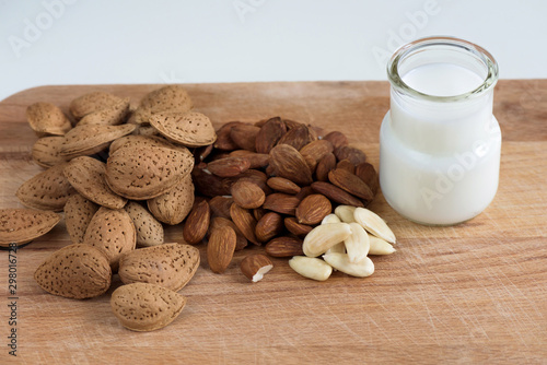 Almond nuts with white milk macro