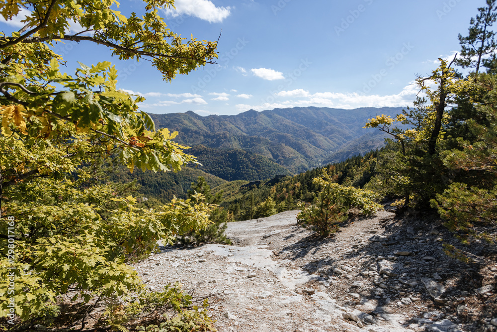 Fototapeta premium Panoramic view landscape from mountain, Bulgaria