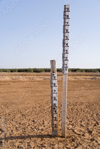 Water level control station. drought and climate change