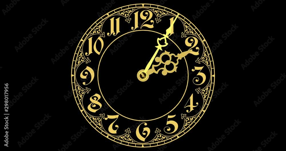 Vintage clock with hands. 3D render