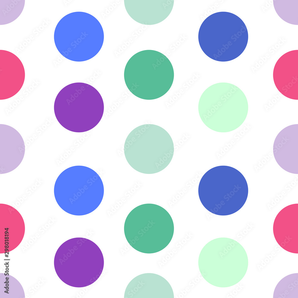 Abstract creative seamless pattern of colorful round circles. Polka dot. Vector design. Abstract creative seamless pattern of colorful round circles. Polka dot. Vector design.