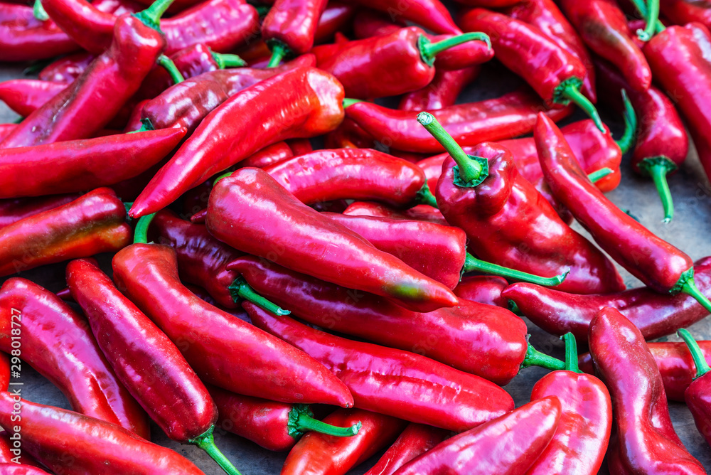 Red cayenne pepper or red hot chili pepper as background