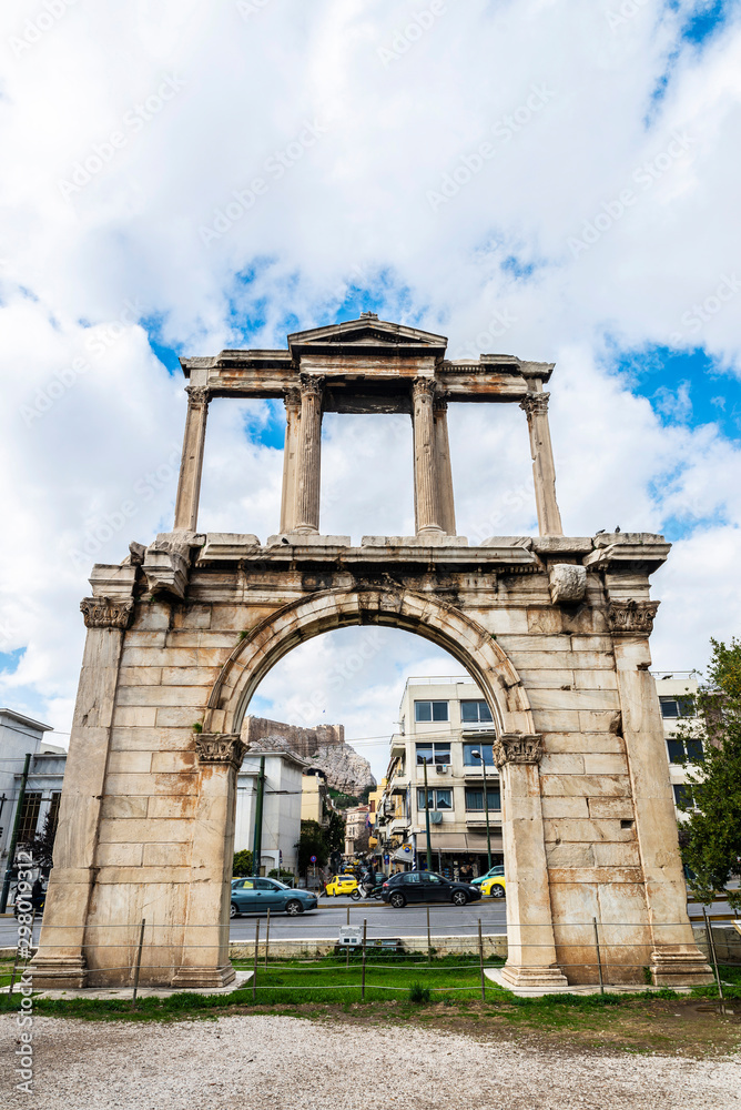 Arch of Hadrian (Hadrian's Gate) in Athens, Greece