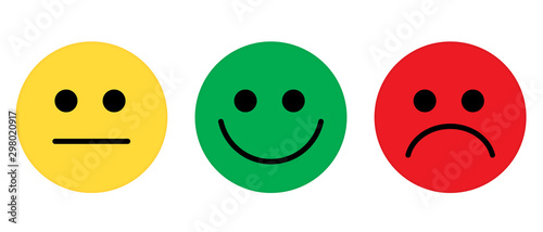 Emotiont Face yellow green red