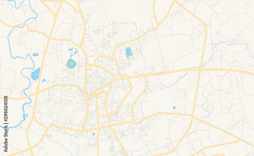 Printable street map of Trang, Thailand
