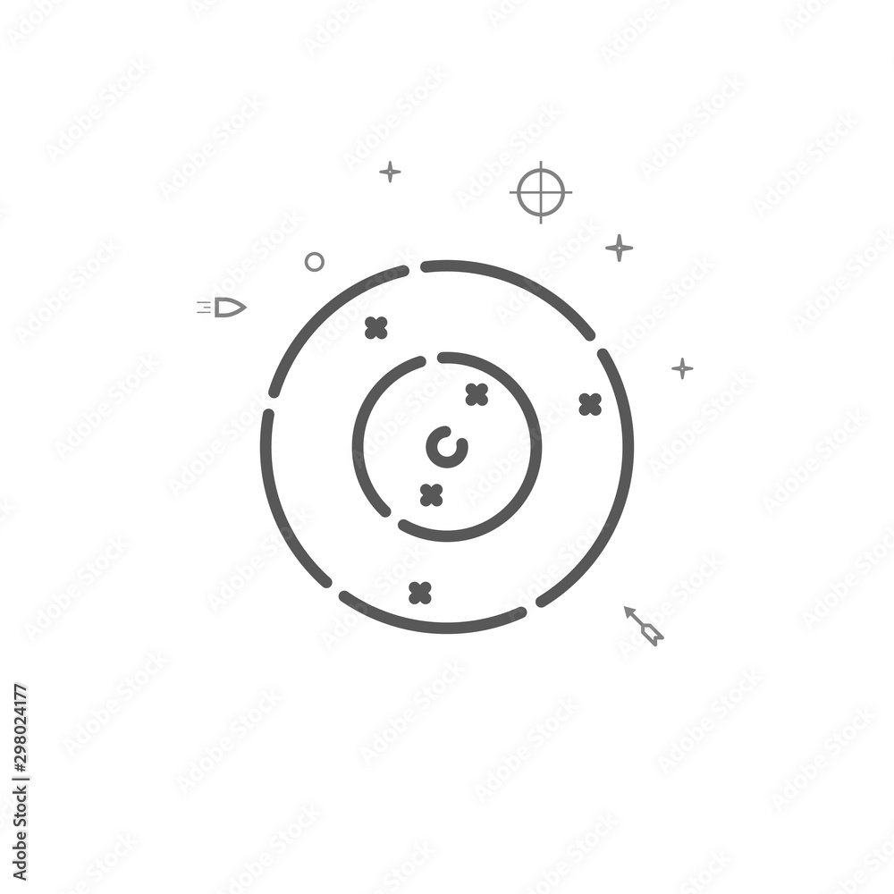 Target with bullet marks simple vector line icon. Symbol, pictogram, sign. Light background. Editable stroke Target with bullet marks simple vector line icon. Symbol, pictogram, sign. Light background. Editable stroke