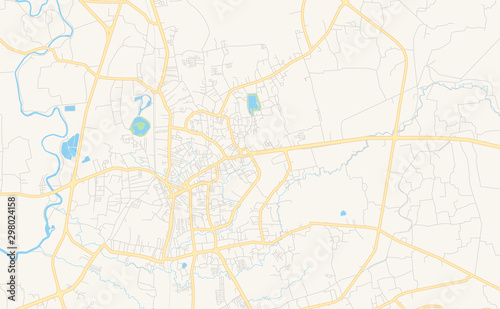 Printable street map of Trang  Thailand