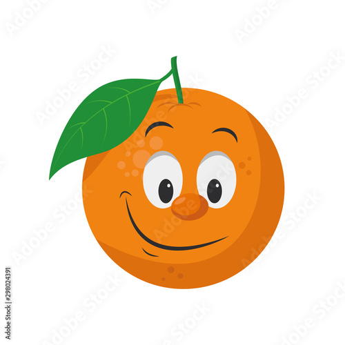 Fruits Characters Collection: Vector illustration of a funny and smiling orange character.