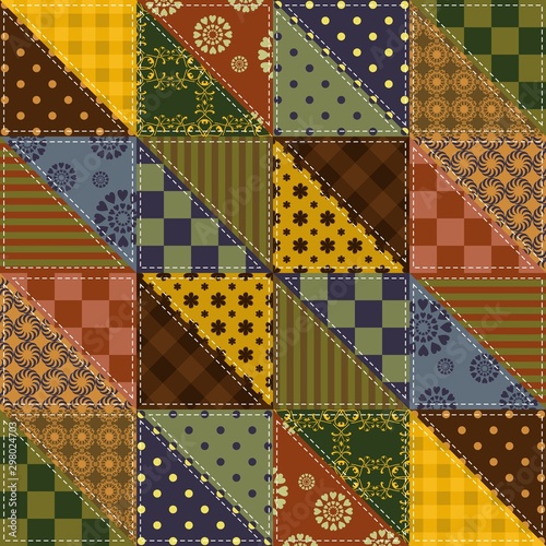 patchwork background with different patterns	