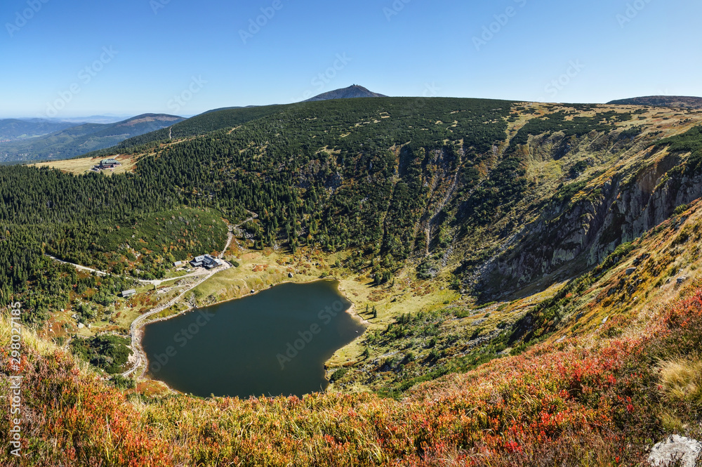 autumn, background, beautiful, black, calm, czech, europe, fresh, grass, green, hiking, karkonosze, karpacz, lake, landscape, lower, mountain, mountains, national, natural, nature, outdoor, outdoors,