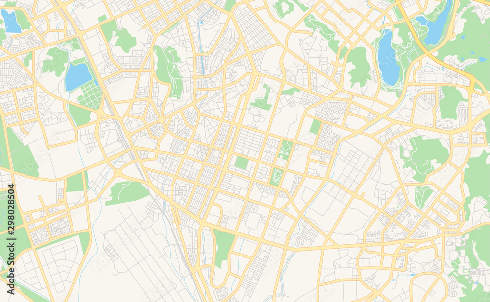 Printable street map of Suwon, South Korea
