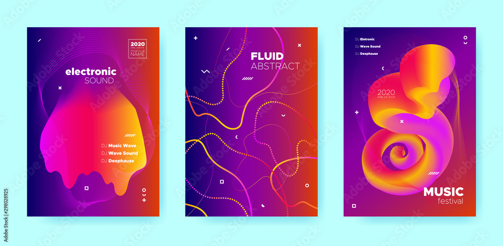 Purple Fluid Background. Gradient Music Poster. 