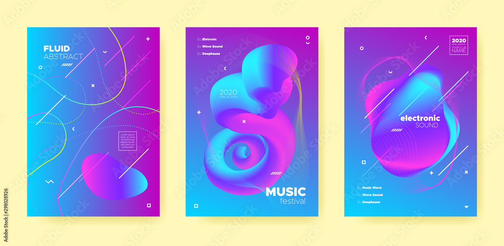 Purple Dance Music Poster. Abstract Gradient 