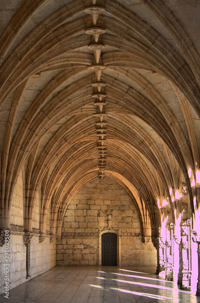 Cloister of the Jeronimos Monastery in Lisbon, Portugal