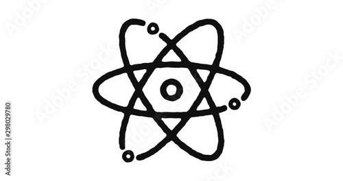 Chemistry course outline icon animation footage/video. Hand drawn like symbol animated with motion graphic, can be used as loop item, has alpha channel and it's at 4K video resolution.