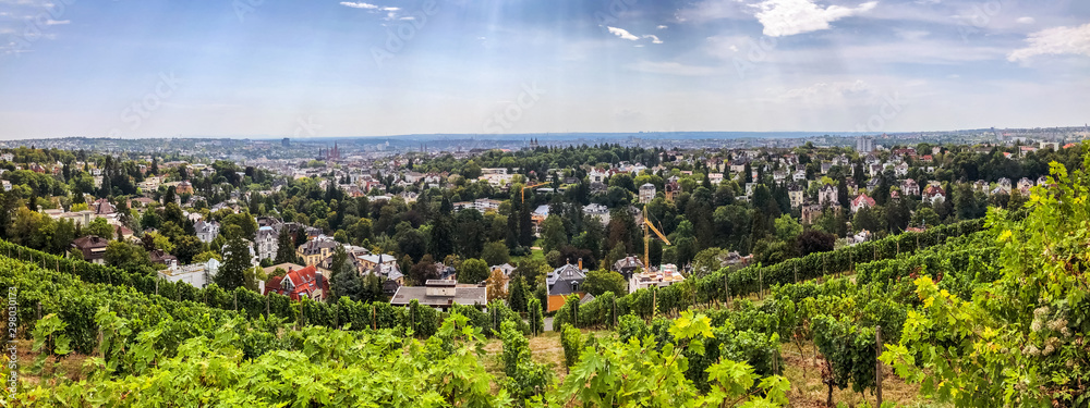 Blick über die Stadt Wiesbaden, Hessen, Deutschland 