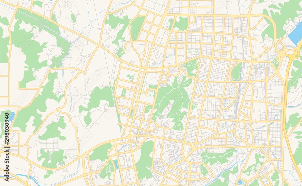 Printable street map of Cheonan, South Korea
