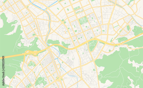 Printable street map of Anyang  South Korea