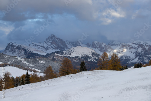 Alpe di Siusi in winter, Dolomite, Italy