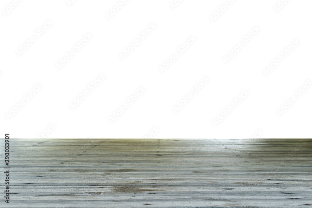 Old wooden floor separate from white background