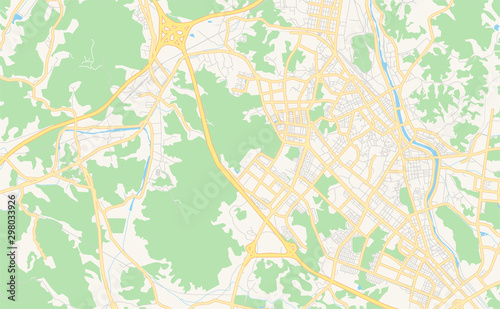 Printable street map of Wonju, South Korea photo