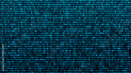 Triangle pattern halftone triangle pattern. Blue gradient background halftone dots. Black texture.