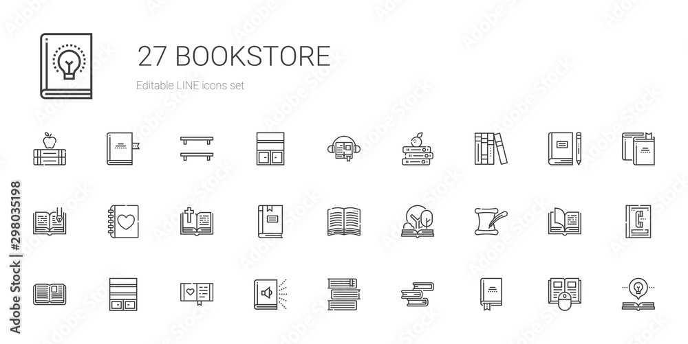 bookstore icons set bookstore icons set