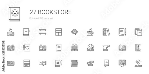 bookstore icons set