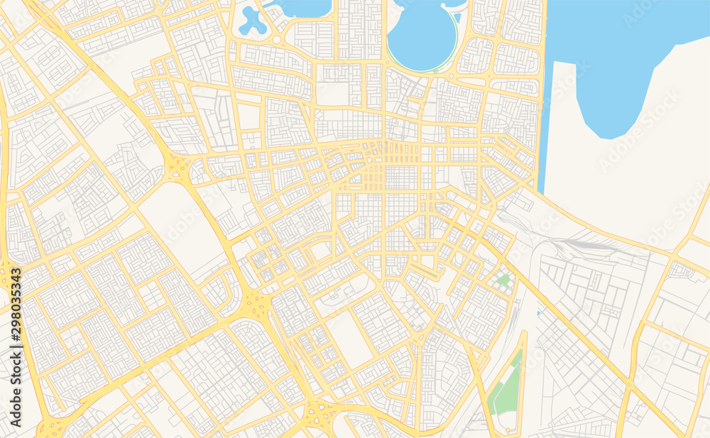 Printable street map of Dammam, Saudi Arabia