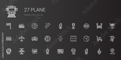 plane icons set