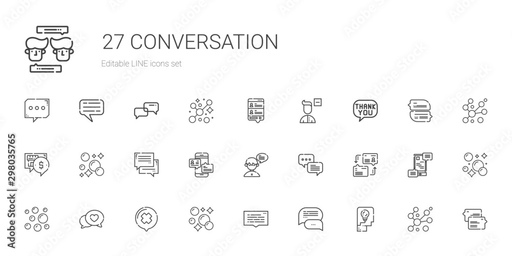 conversation icons set - obrazy, fototapety, plakaty 