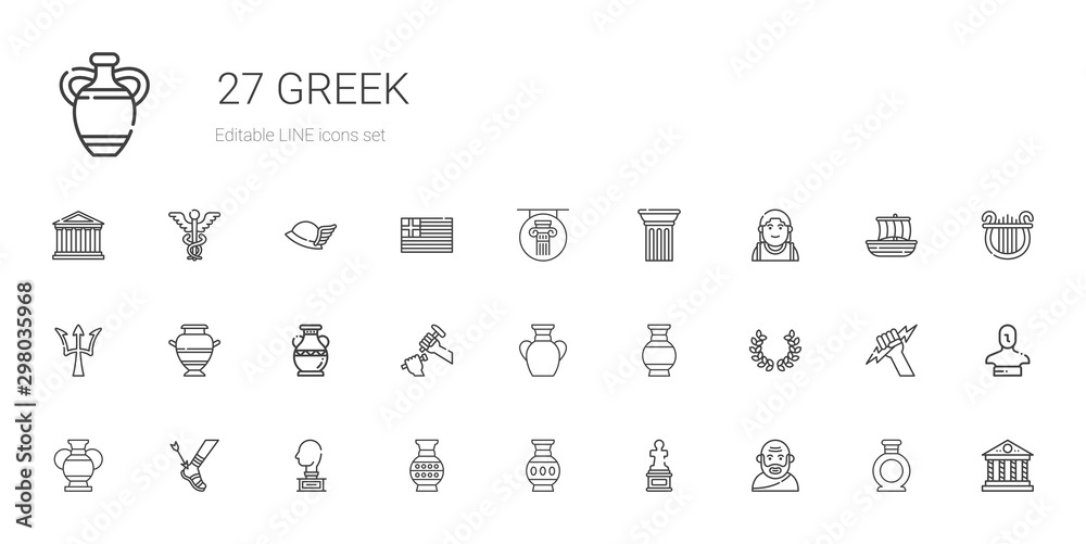 greek icons set - obrazy, fototapety, plakaty 