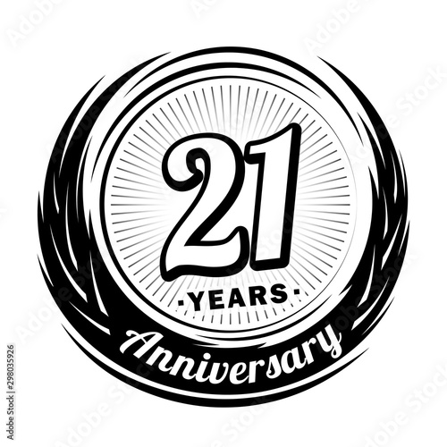 21 years anniversary. Anniversary logo design. Twenty-one years logo.