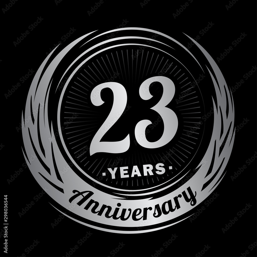 23 years anniversary. Anniversary logo design. Twenty-three years logo.