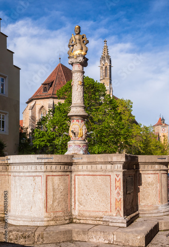 Herrnbrunnen spring at Herrngasse Rothenburg ob der Tauber Old Town Bavaria Germany photo