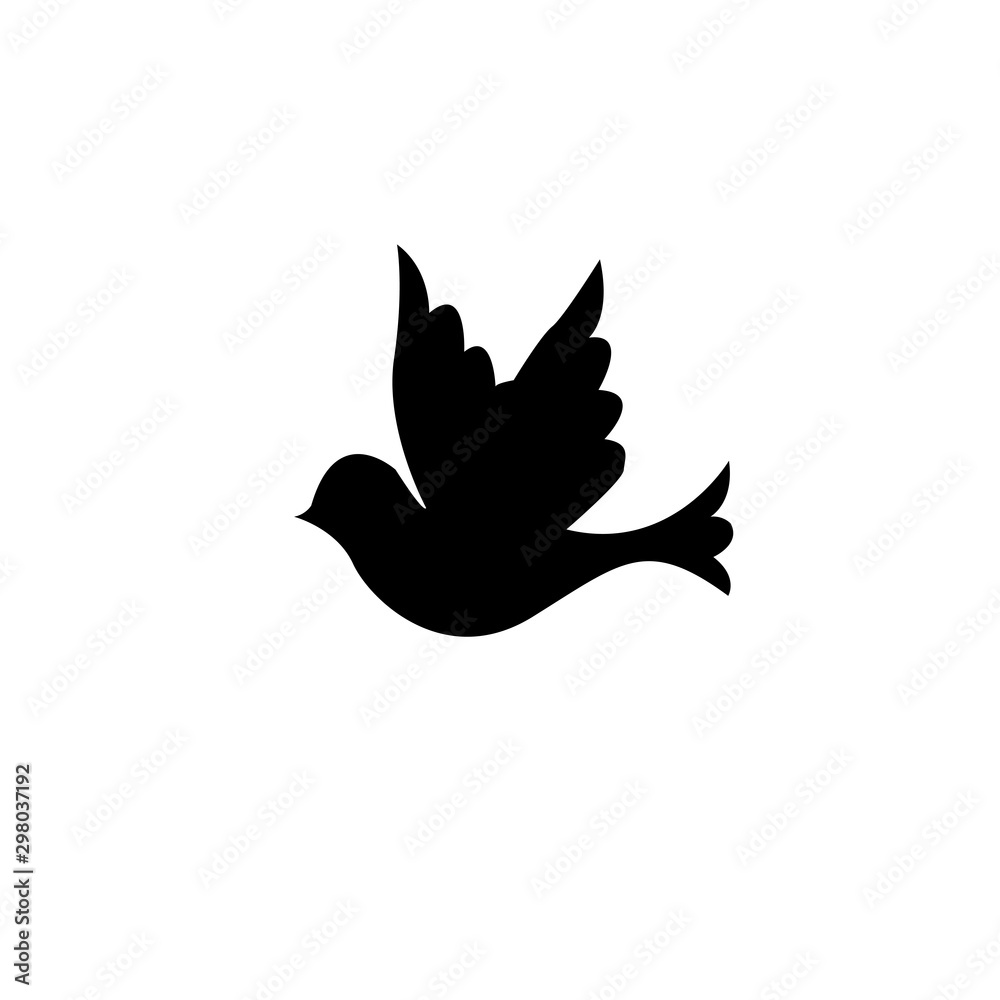 Naklejka Czarny ptak ikona ilustracja wektorowa.
