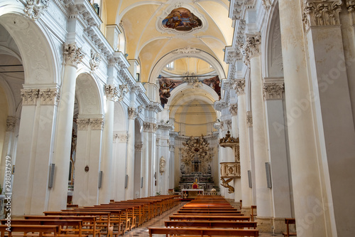 Internal view of the San Carlo church, in the city of Noto (Southern Italy, island of Sicily). Built in the typical Sicilian baroque style, it is an UNESCO World Heritage site. photo